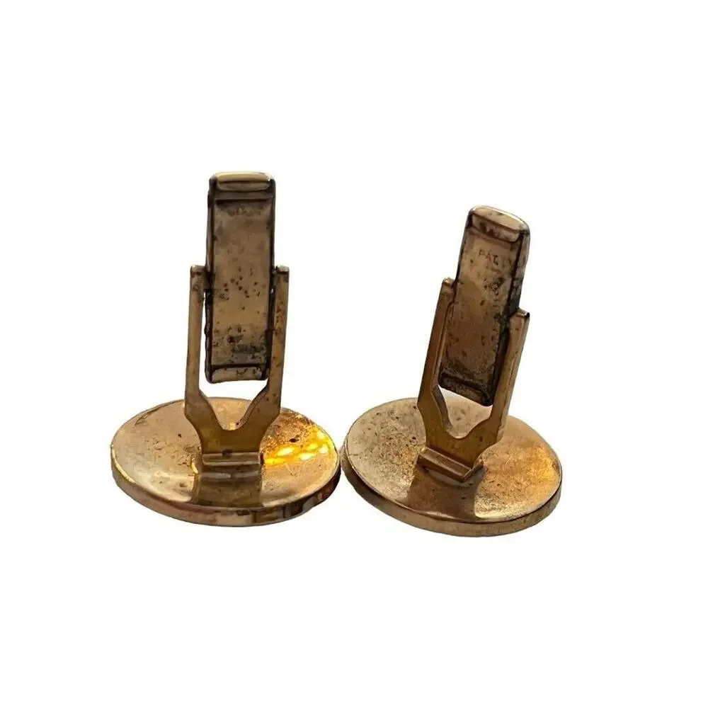 Vintage Gold Tone Floral Etched Round Cufflinks